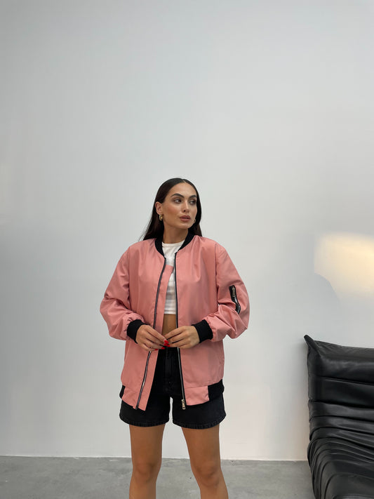 Pembe Jinova Collection Kadın Oversize Bomber Ceket