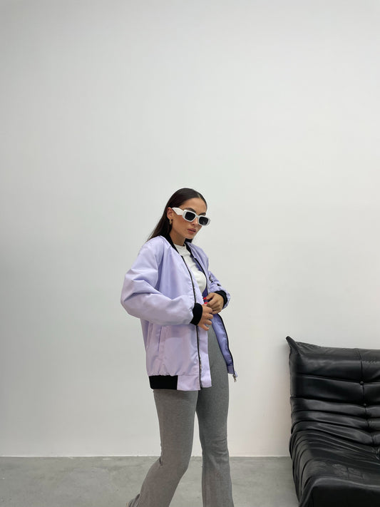 Beyaz Jinova Collection Kadın Oversize Bomber Ceket