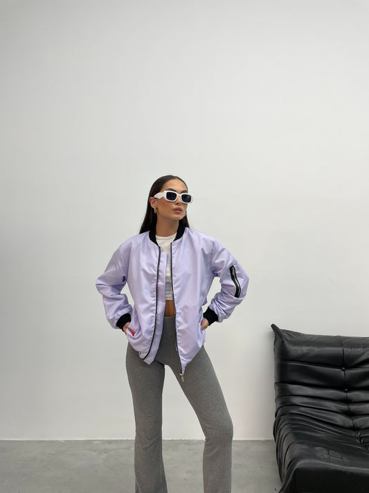 Beyaz Jinova Collection Kadın Oversize Bomber Ceket